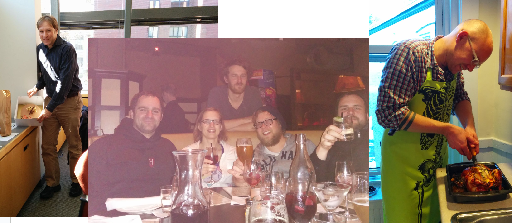 Celebrations with the authors in a collage
